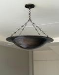 Black antique brass bowl chandelier