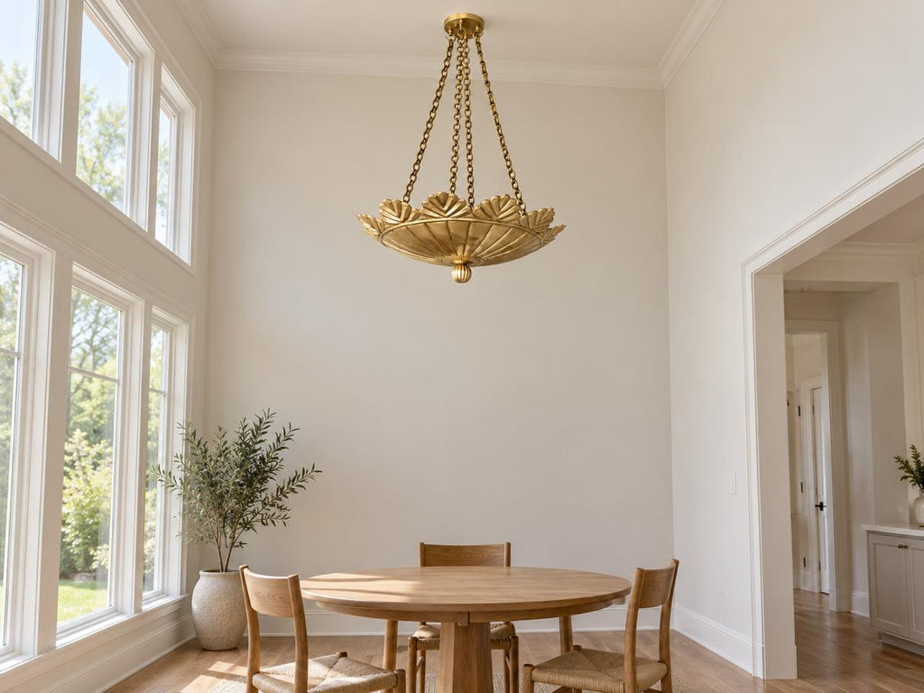 Brushed Brass Scallop Pendant Light