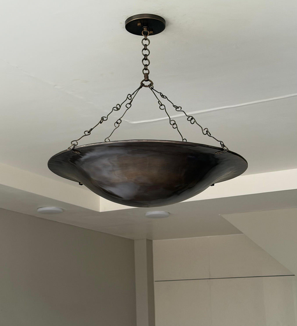 Black Antique Dish Bowl Pendant