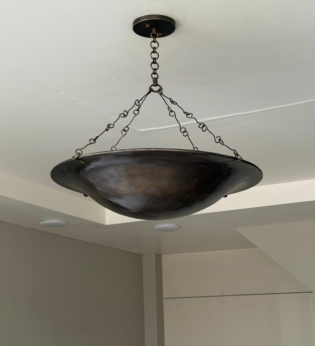 Black Antique Dish Bowl Pendant