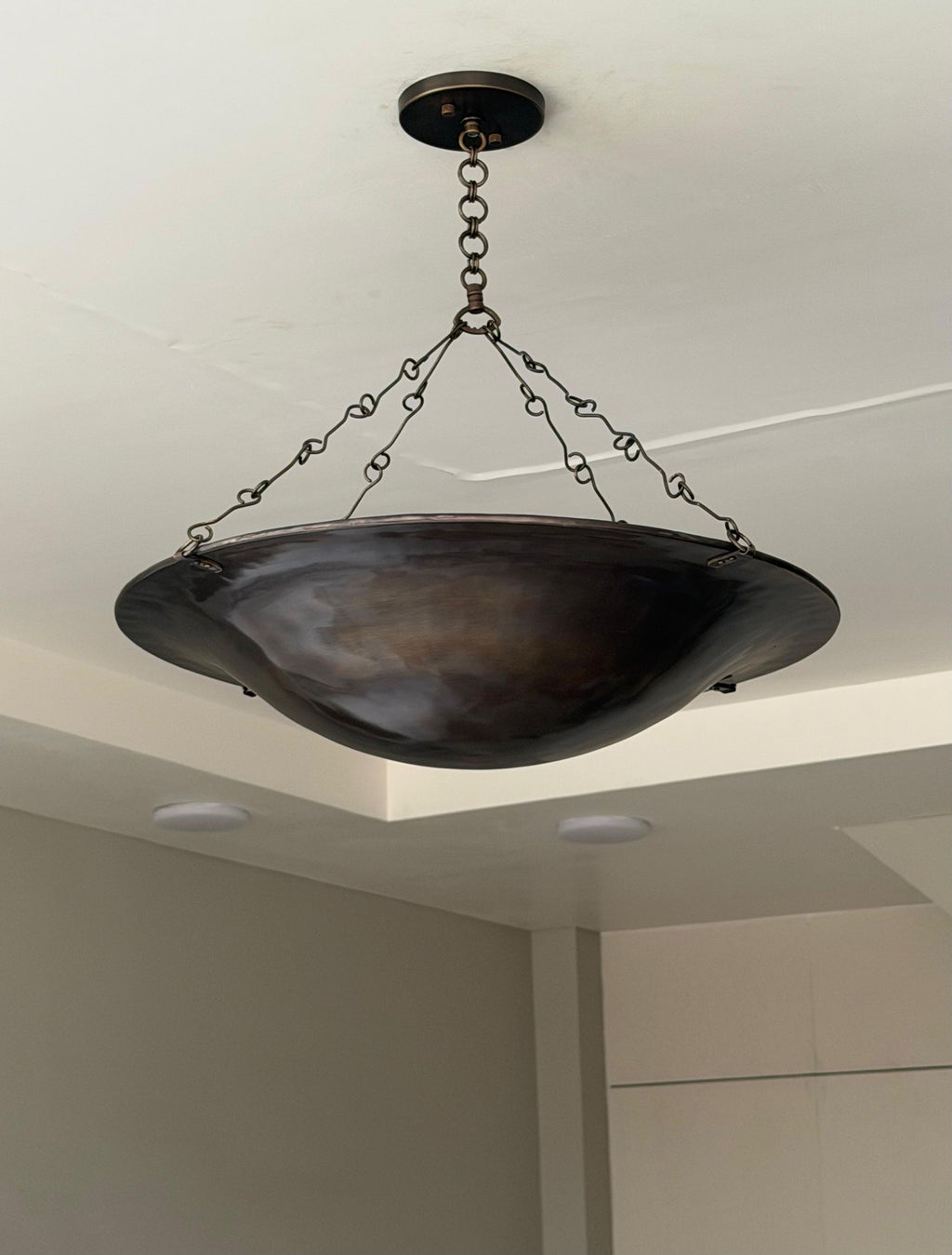Black Antique Dish Bowl Pendant