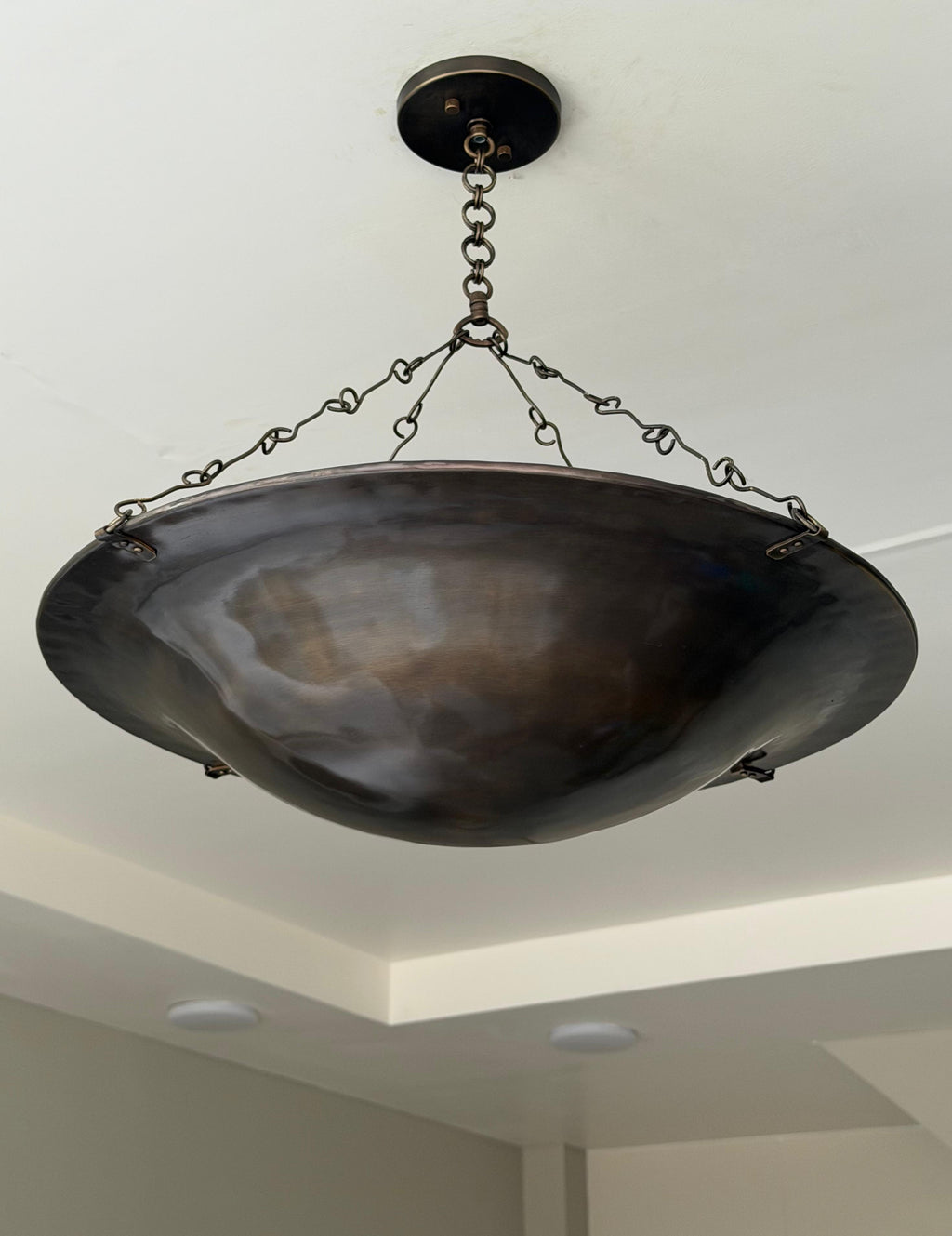 Black Antique Dish Bowl Pendant