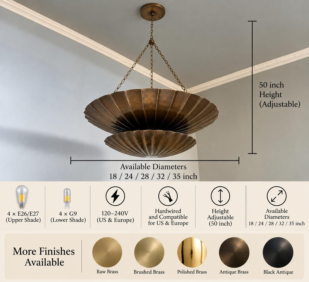 Vintage Double Dome Pendant Light