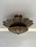 Handcrafted Brass Scalloped Flush Mount