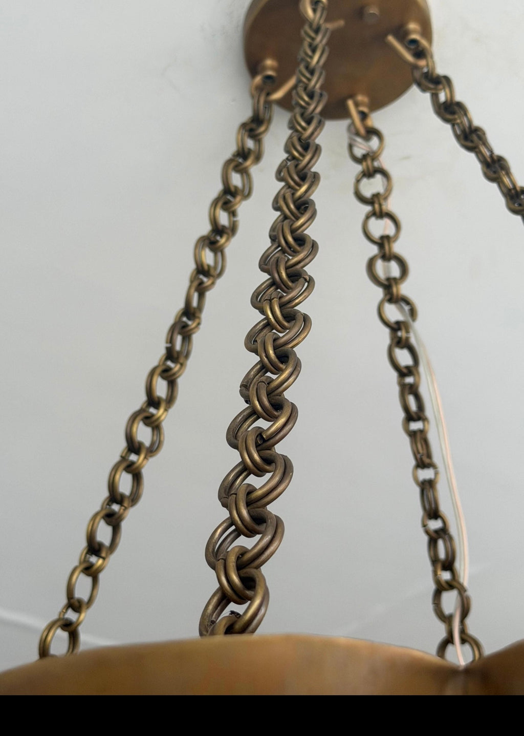 Raw Brass Scalloped Bowl Pendant Light