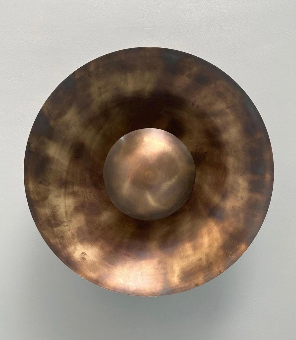 Vintage Brass Scallop Semi Flush Mount