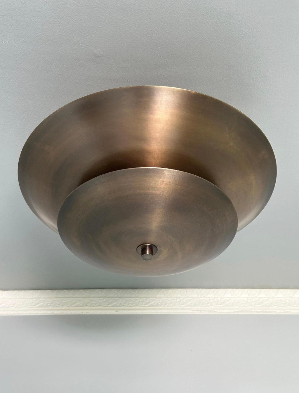 Antique brass double dome flush mount ceiling light