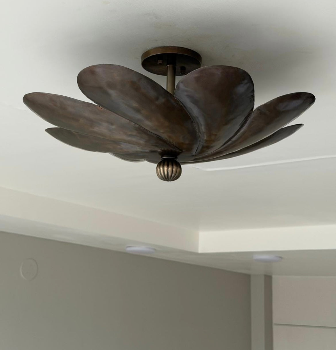 Antique Brass Lotus Flower Ceiling Light