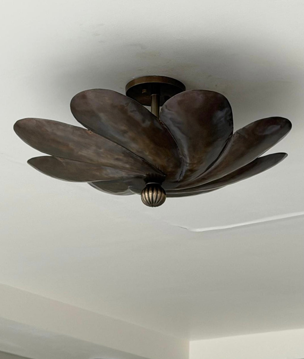 Antique Brass Lotus Flower Ceiling Light