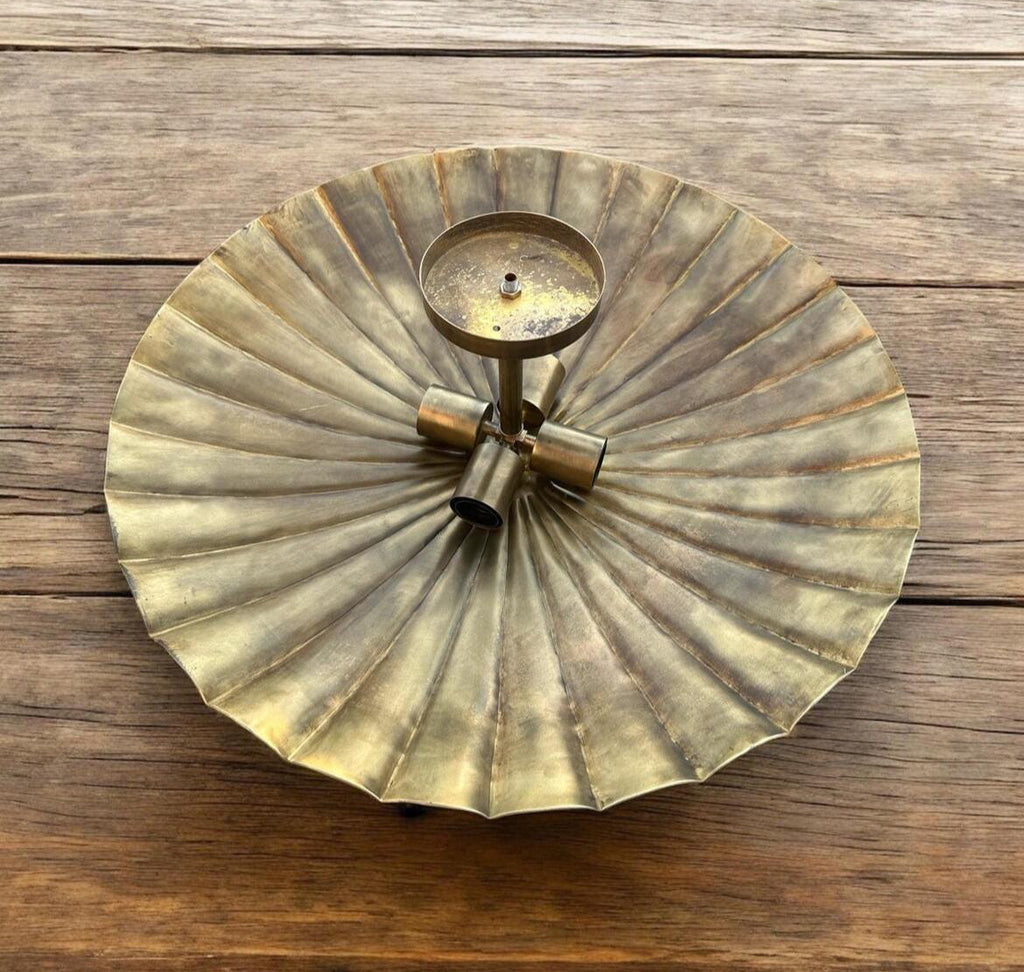 art deco scallop flush mount