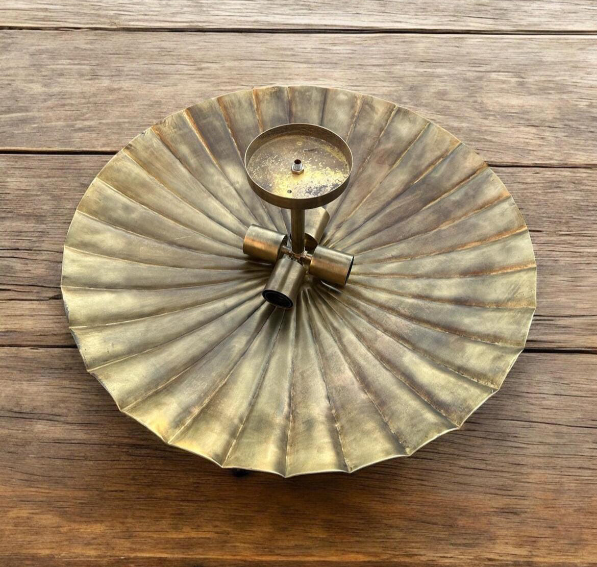 art deco scallop flush mount