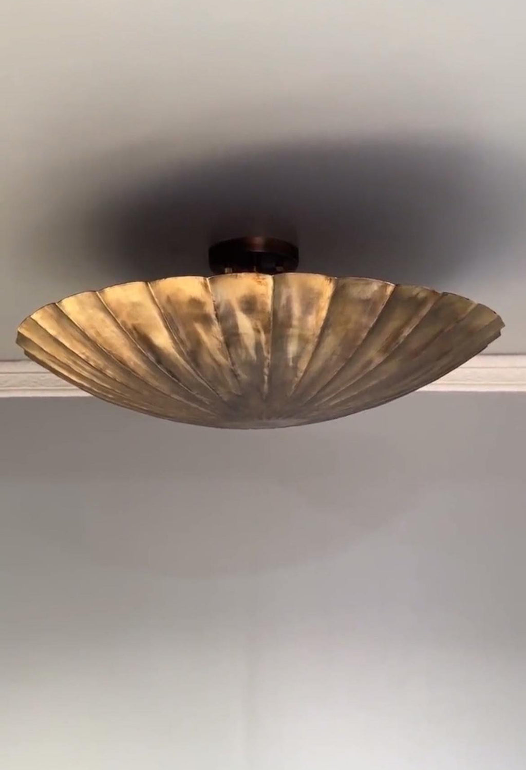 Handcrafted Brass Scallop Flush Mount