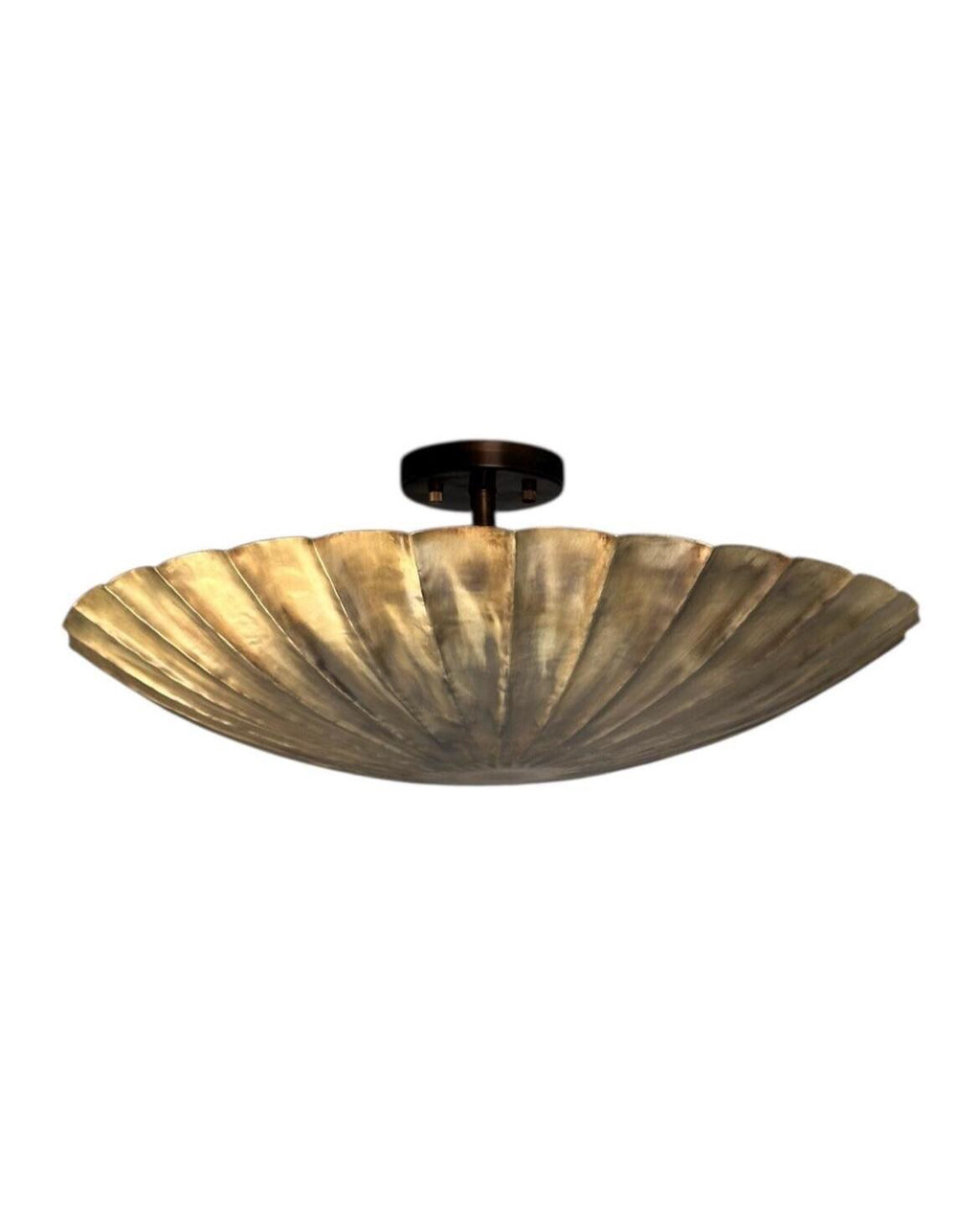 Handcrafted Brass Scallop Flush Mount