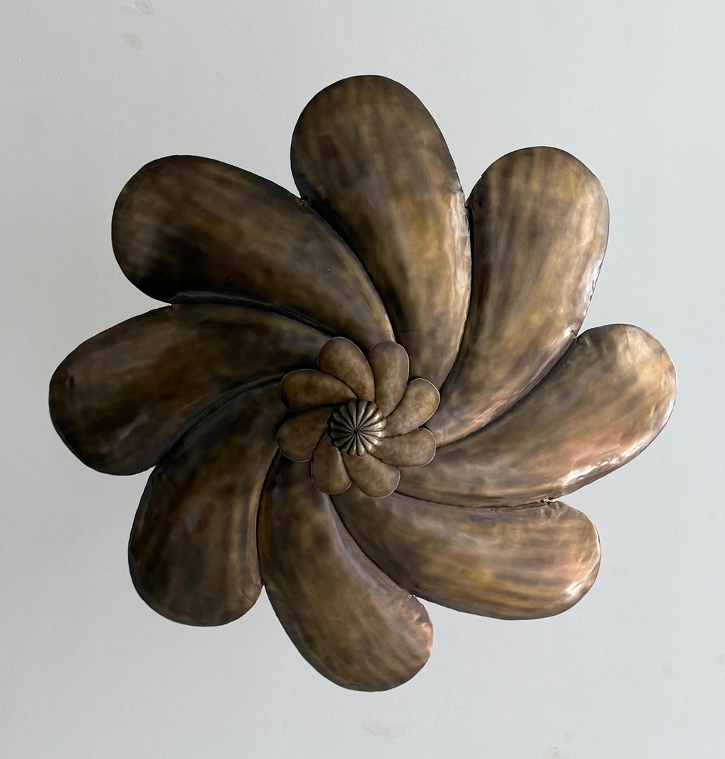 Antique brass floral pendant light for dining room