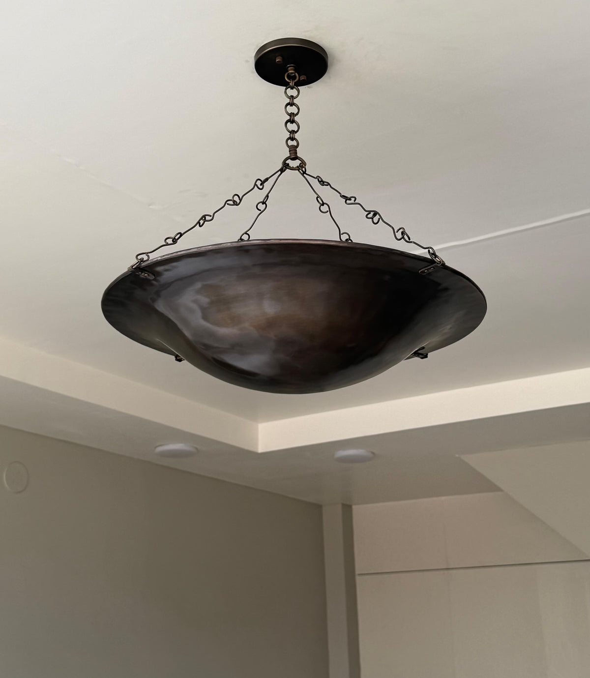 Black Antique Dish Bowl Pendant