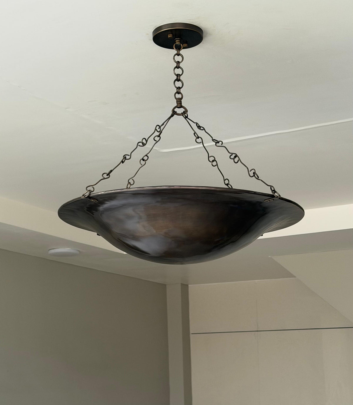 Black Antique Dish Bowl Pendant