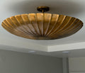 Raw Brass Fluted Flush Mount Ceiling Light