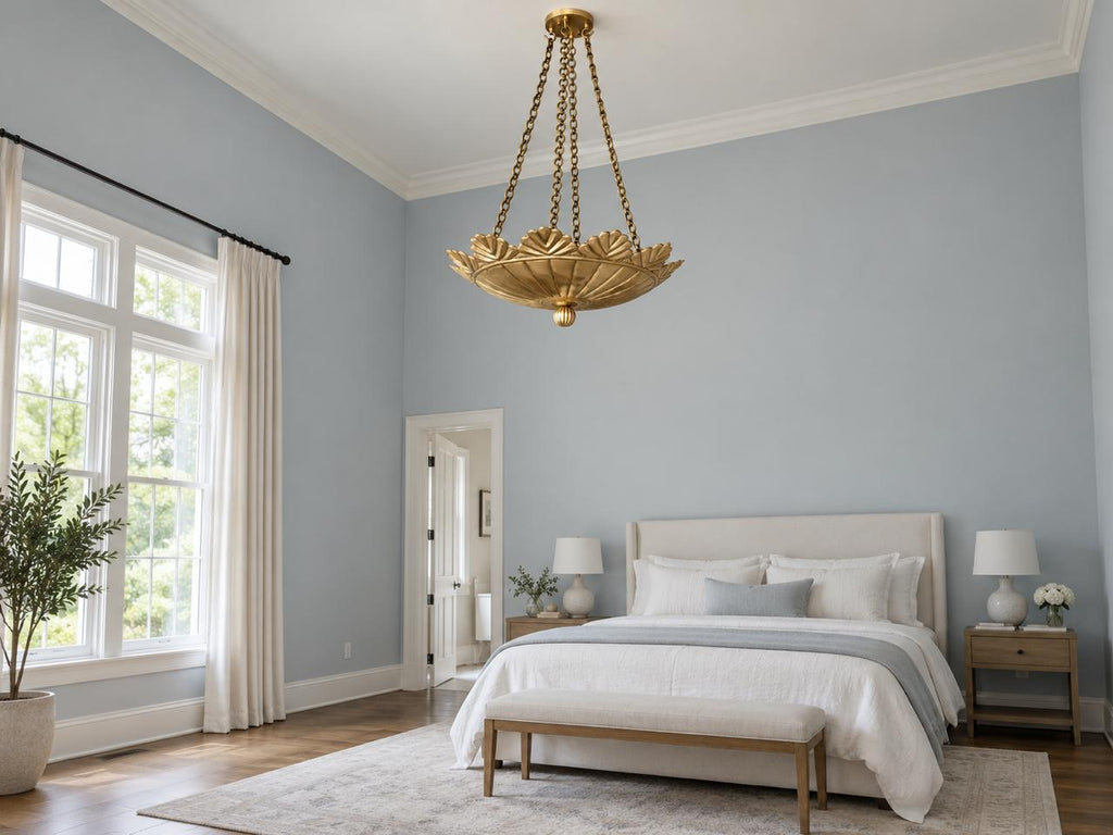 Brushed Brass Scallop Pendant Light