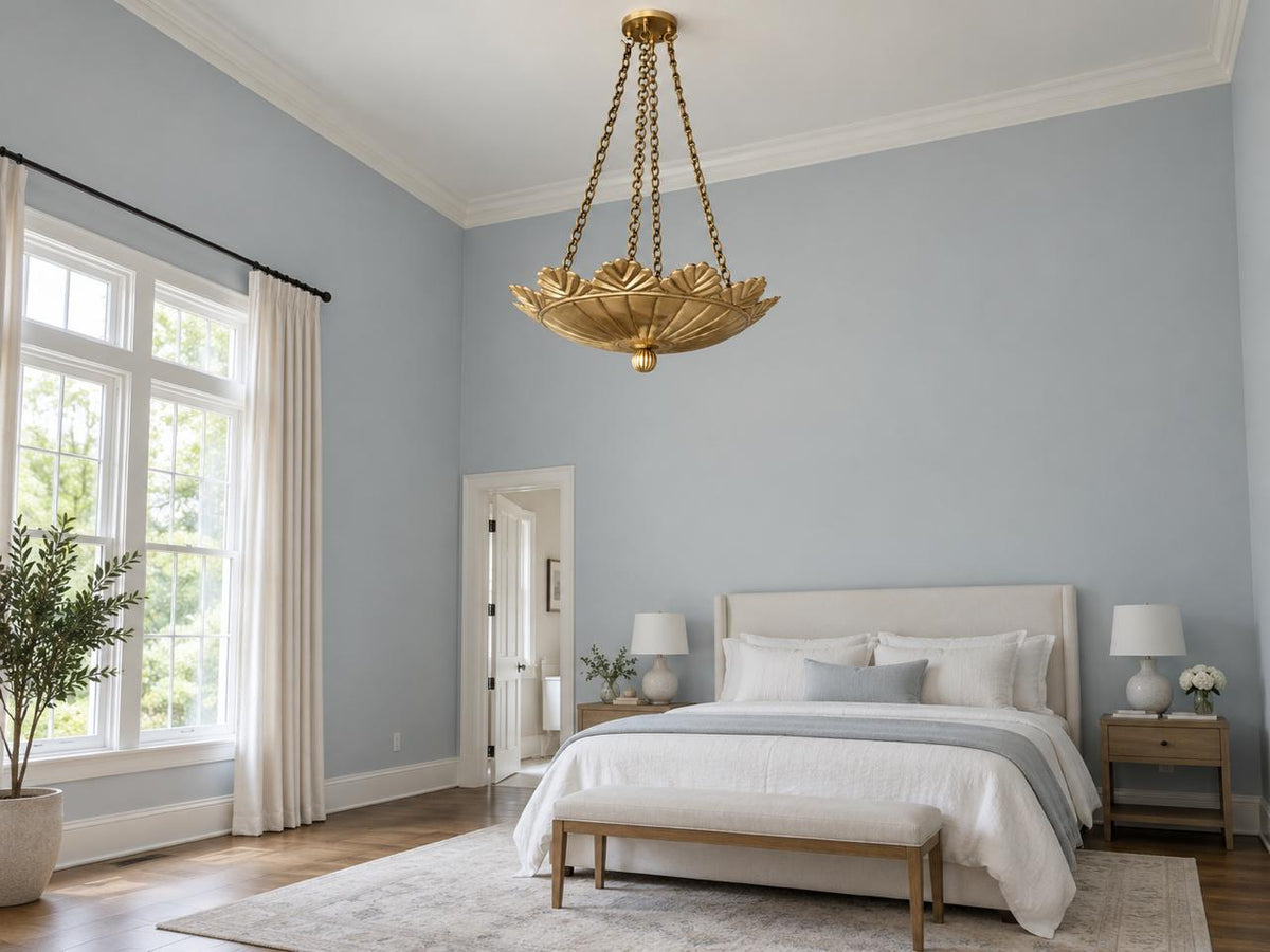 Brushed Brass Scallop Pendant Light