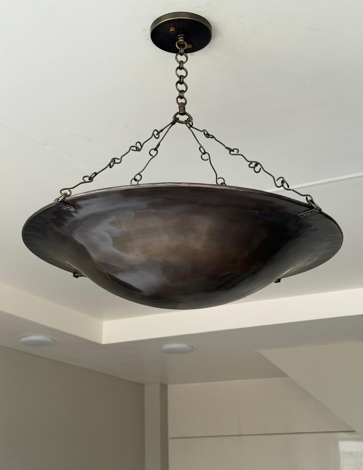 Black Antique Dish Bowl Pendant