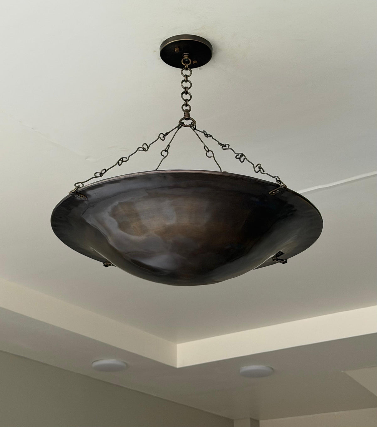 Black Antique Dish Bowl Pendant