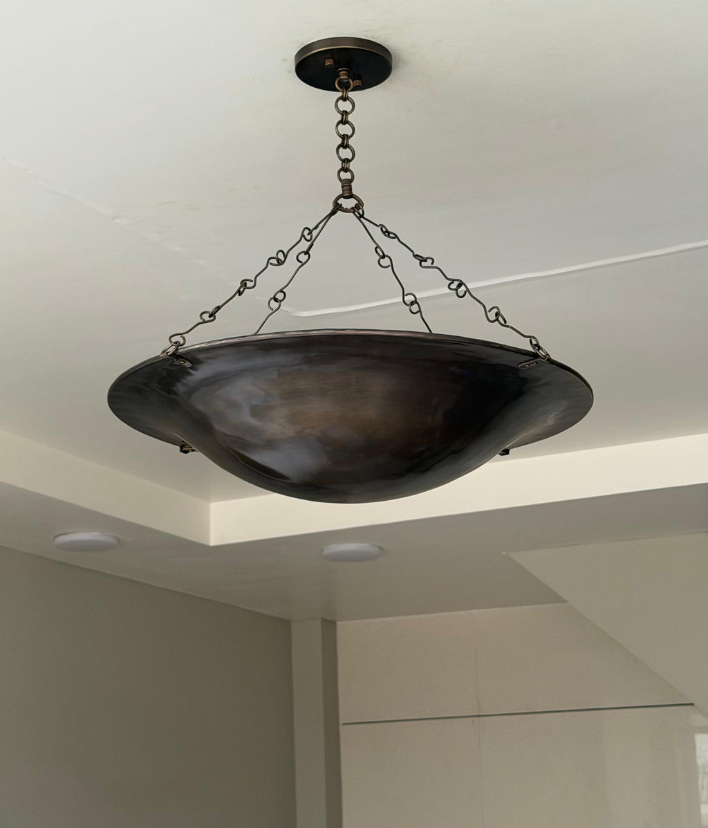 Black Antique Dish Bowl Pendant
