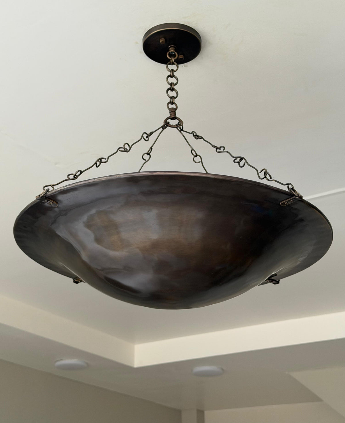 Black Antique Dish Bowl Pendant