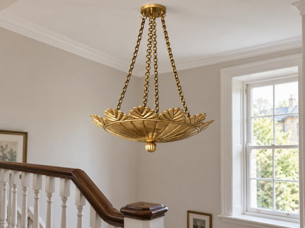 Brushed Brass Scallop Pendant Light