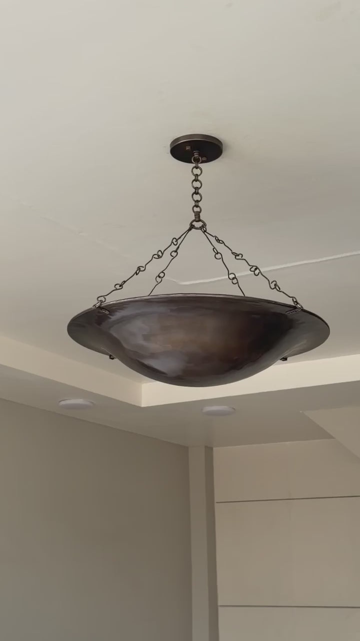 Black Antique Dish Bowl Pendant